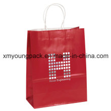 Promotional Customized Printed Red Craft Paper Gift Bag